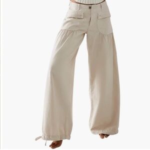 Free People We the Free Lotus Wide Leg Pants Almond Milk Size 27